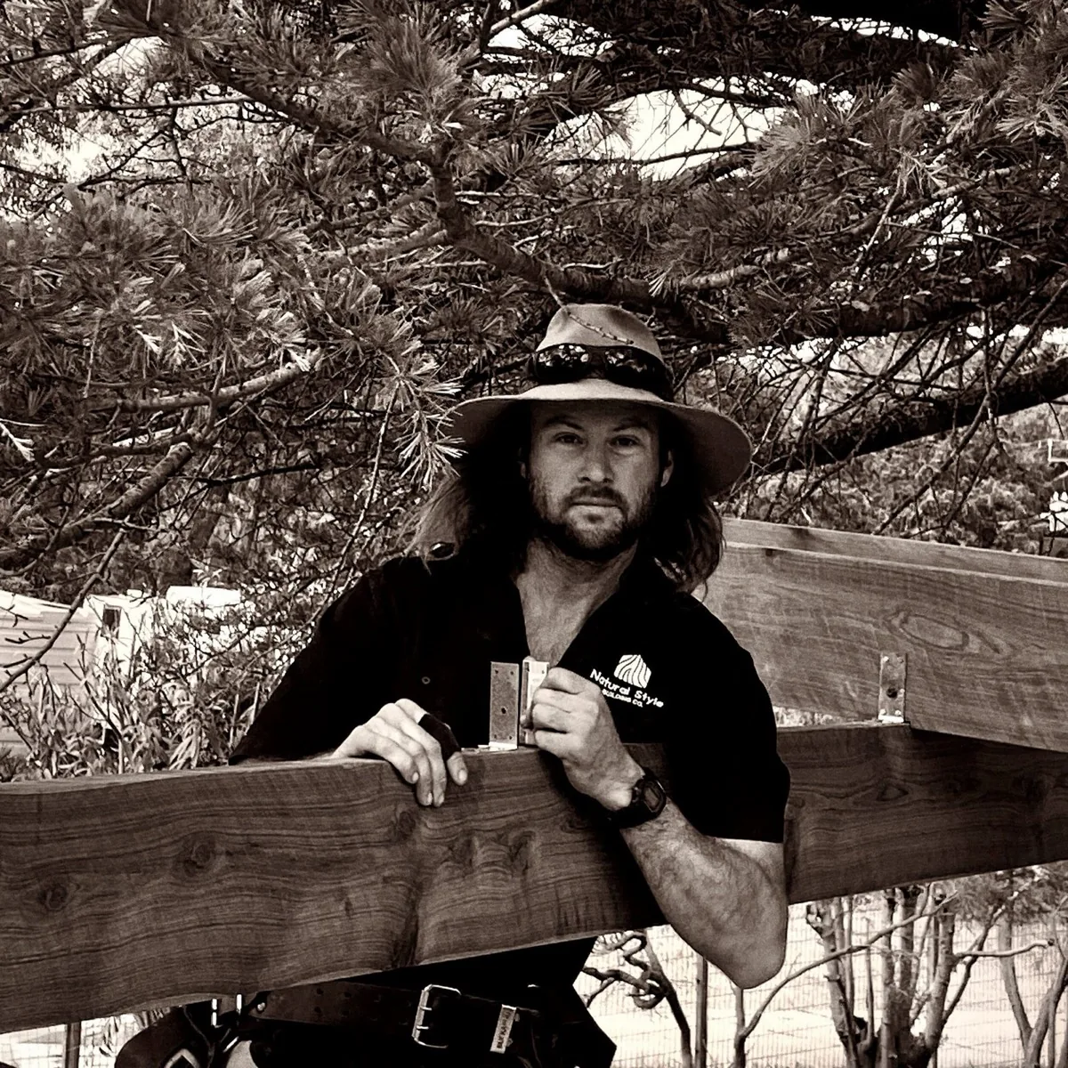 Scotty working on a custom timber feature