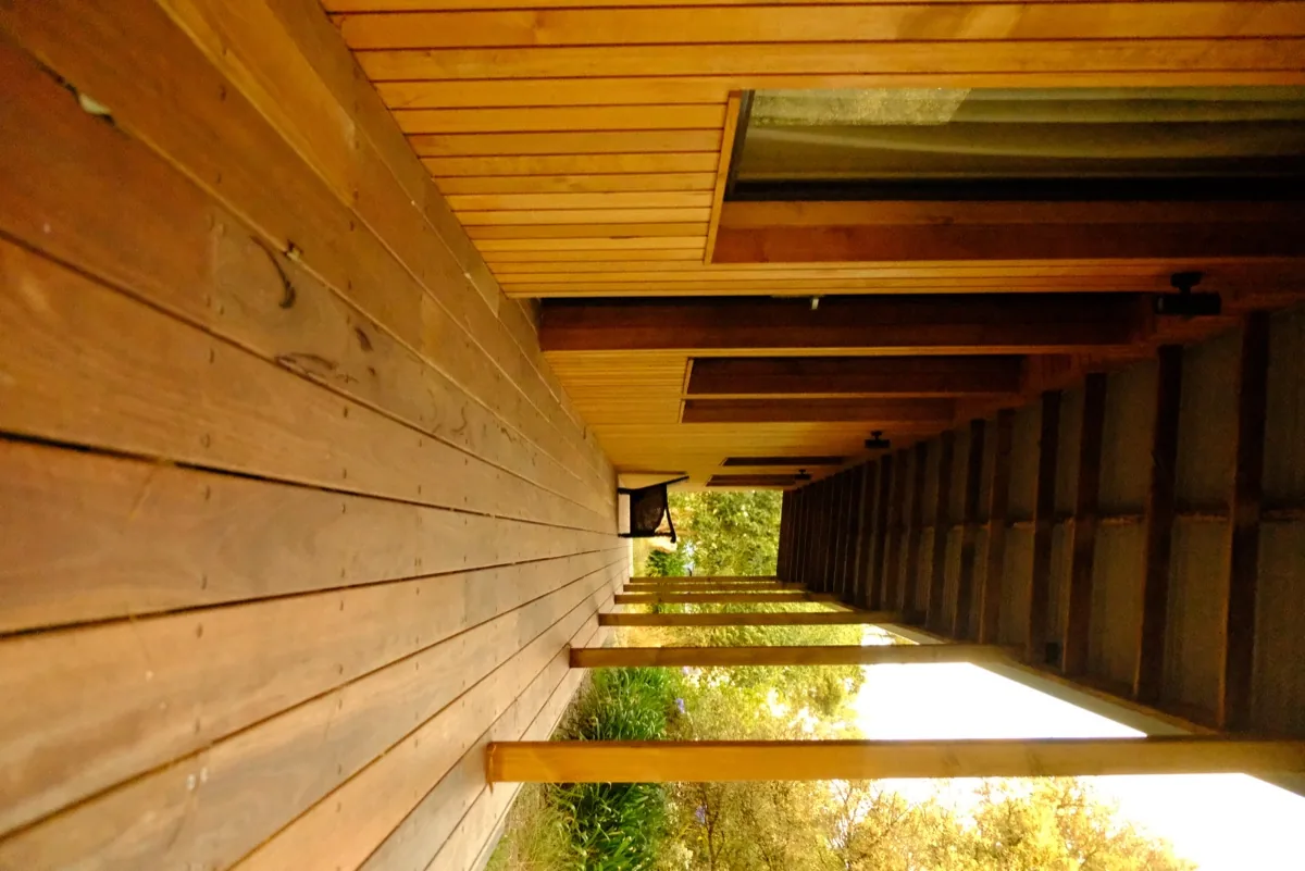 Timber roof structure and feature work in Wattle Flat