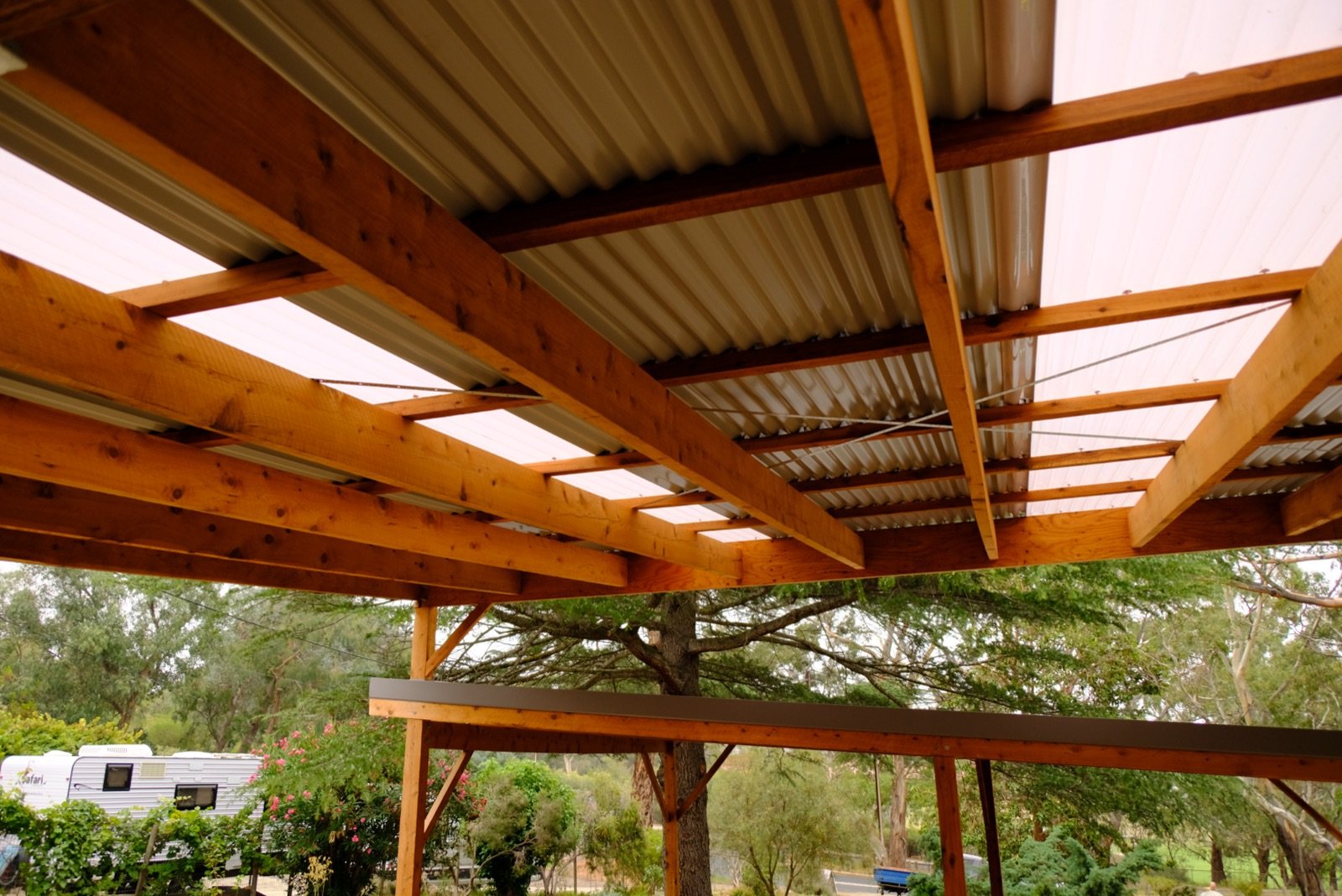 Evening light on the finished deck